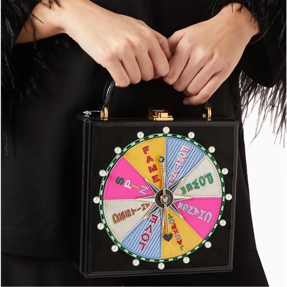 ♠️kate spade Fortune Favors Embellished 3D Top-handle Crossbody Bag, Black NWT - Picture 2 of 16